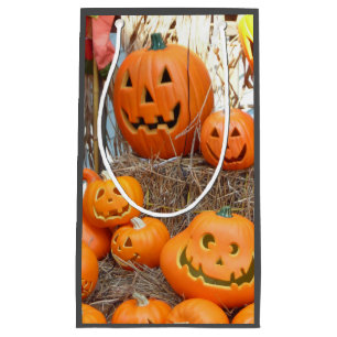Petit Sac Cadeau Citrouille halloween Jack-o'-lantern orange citrou