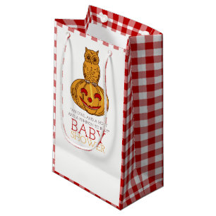 Petit Sac Cadeau Citrouille Owl & En vichy Baby shower