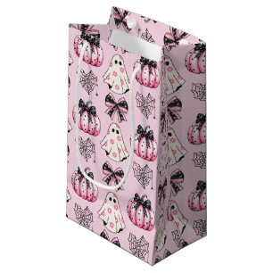 Petit Sac Cadeau Citrouille rose Coquette Ghosts Motif d'Halloween