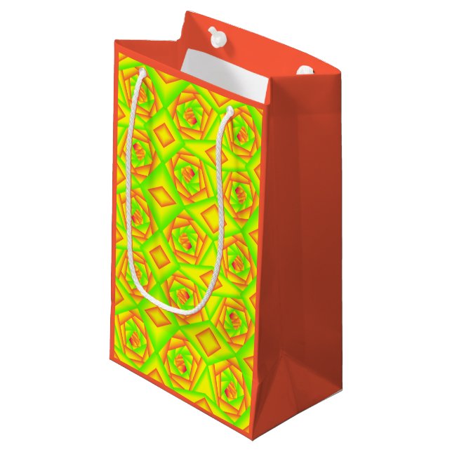 Petit Sac Cadeau Citrus vert orange jaune ombre abstrait Conception (Devant Angle)