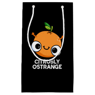 Petit Sac Cadeau Citrusly Oétrange Funny étrange orange pun foncé B