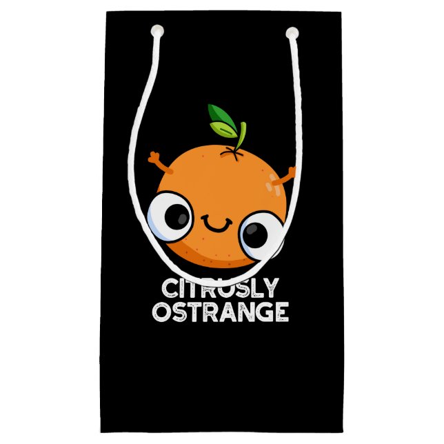 Petit Sac Cadeau Citrusly Oétrange Funny étrange orange pun foncé B (Devant)