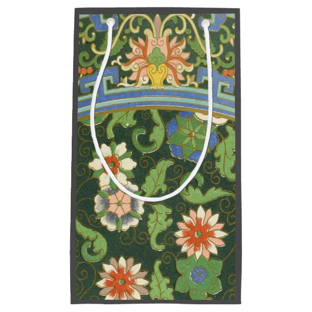 Petit Sac Cadeau Cloisonne Chine Patter Asiatique Oriental (Devant)