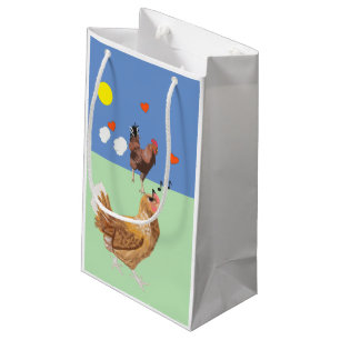 Petit Sac Cadeau Cockerel et poulet Drôle Valentine