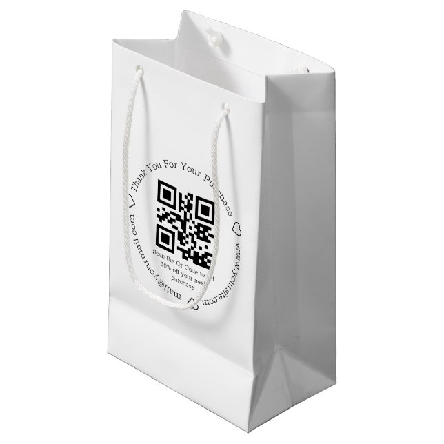 Petit Sac Cadeau code qr affaires merci élégant  (Devant Angle)
