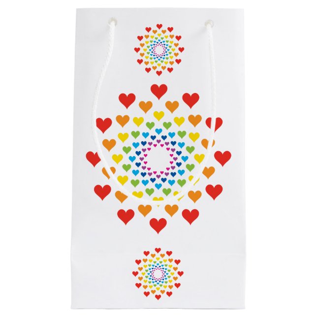 Petit Sac Cadeau Coeurs autour des coeurs (Devant)