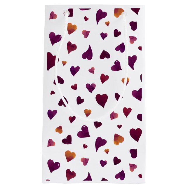 Petit Sac Cadeau Coeurs de la Saint Valentin - Bourgogne (Devant)