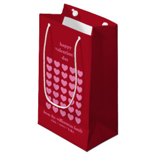 Petit Sac Cadeau Coeurs de la Saint Valentin   Rose et rouge Person