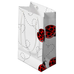Petit Sac Cadeau Coeurs noirs de l'amant de l'insecte rouge Ladybug