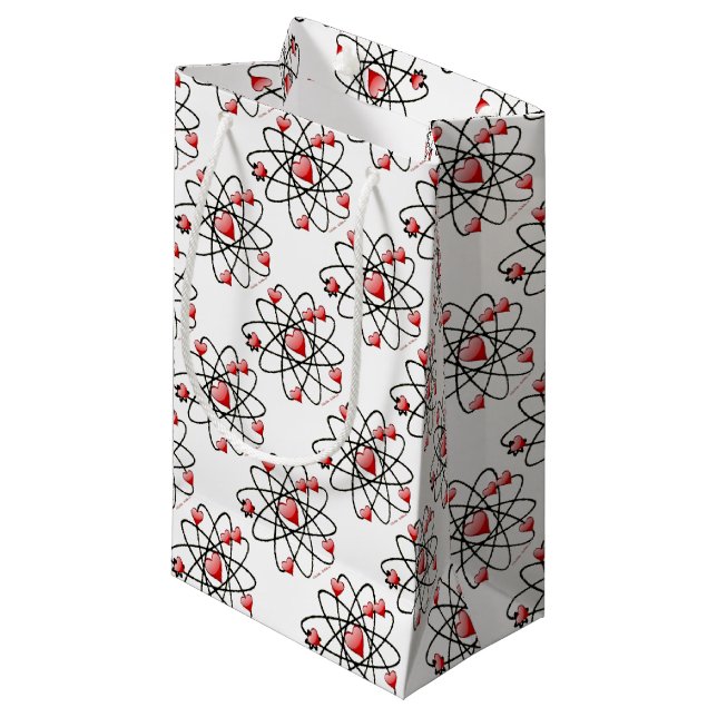 Petit Sac Cadeau Coeurs rouges de Saint Valentin atomique (Devant Angle)
