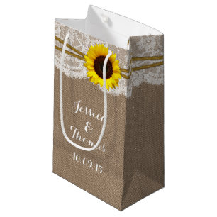 Petit Sac Cadeau Collection de Mariages de tournesols rustiques