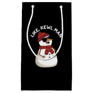 Petit Sac Cadeau Comme Kewl Man Funny Cool Snowman Pun Dark BG