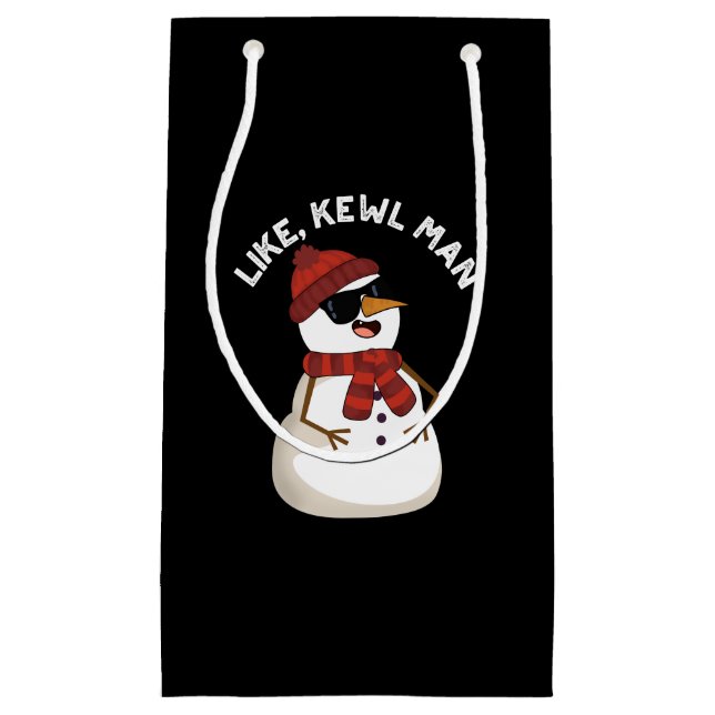 Petit Sac Cadeau Comme Kewl Man Funny Cool Snowman Pun Dark BG (Devant)