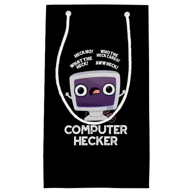 Petit Sac Cadeau Computer Hecker Funny Hacker Pun Dark BG (Devant)