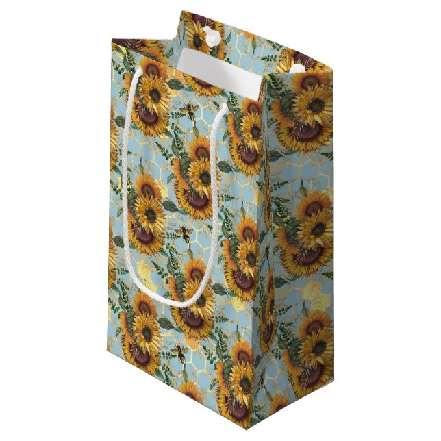Petit Sac Cadeau Conception des séries tournesol et abeille Dix (Devant Angle)