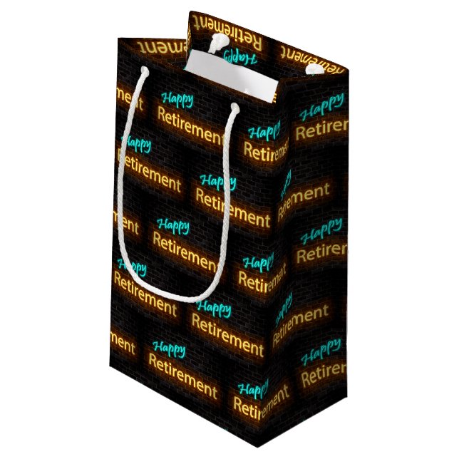 Petit Sac Cadeau Connexion néon en brique pour la retraite (Dos Angle)