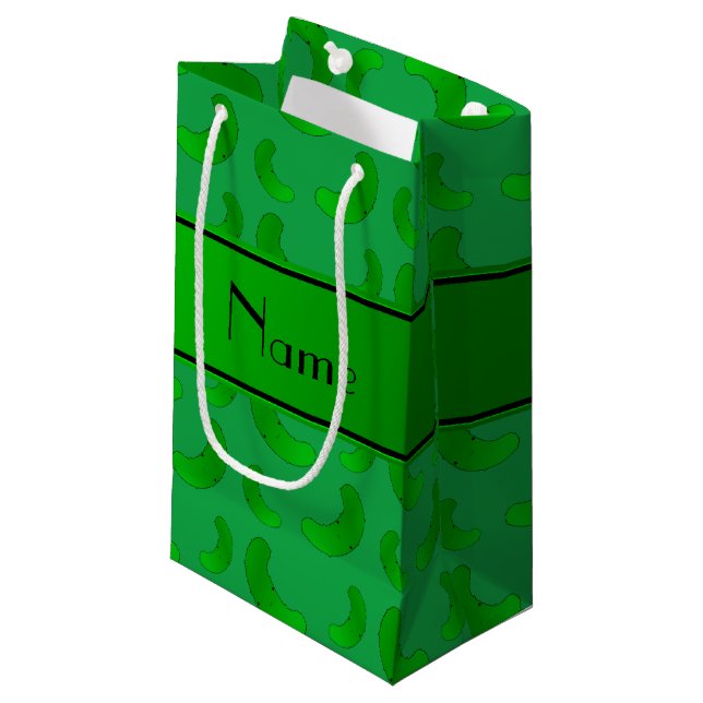 Petit Sac Cadeau Conserves au vinaigre vertes vertes nommées (Devant Angle)