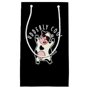 Petit Sac Cadeau Cool âgé Funny Cow Pun Dark BG