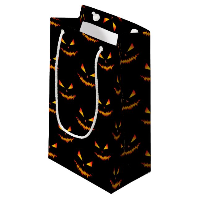 Petit Sac Cadeau Cool effrayant Jack O'Lantern visage motif d'Hallo (Devant Angle)