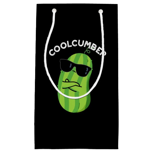 Petit Sac Cadeau Coolcumber Funny Veggie Cucumber Pun Dark BG (Devant)