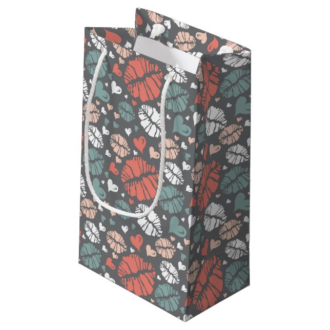 Petit Sac Cadeau Copie de baiser et motif de coeur (Dos Angle)
