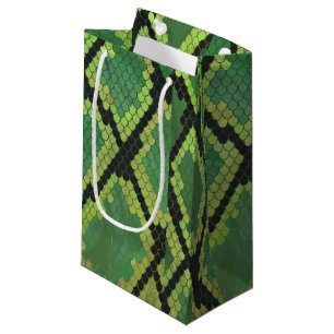 Petit Sac Cadeau Copie noire et verte de serpent