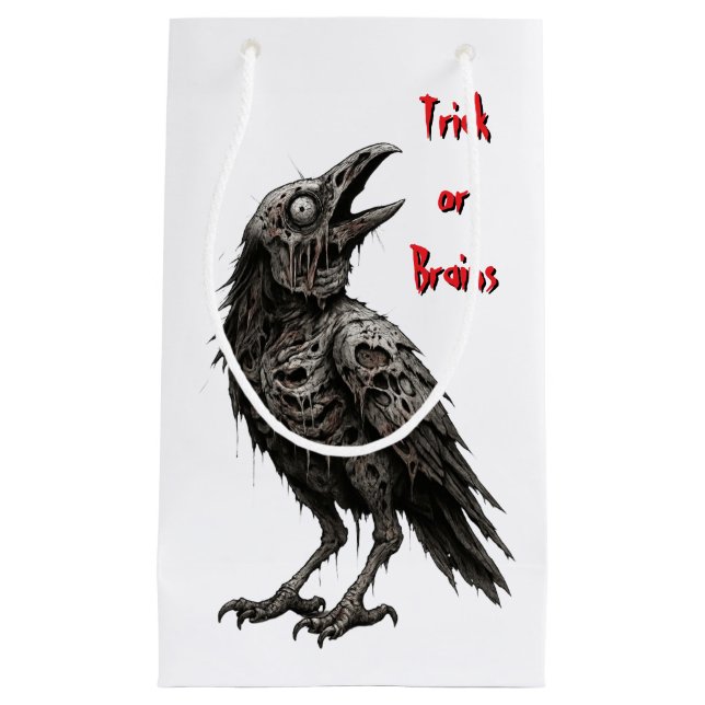 Petit Sac Cadeau Corbeau zombie (Devant)