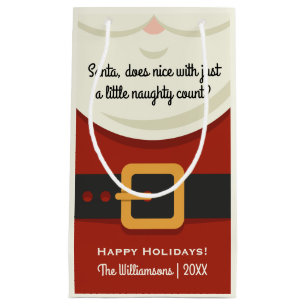 Petit Sac Cadeau Costume drôle du père noël de Noël vilain ou N