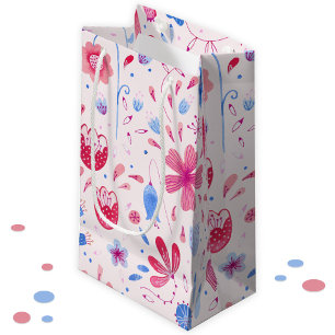 Petit Sac Cadeau Cottage Jardin Fleurs Aquarelle