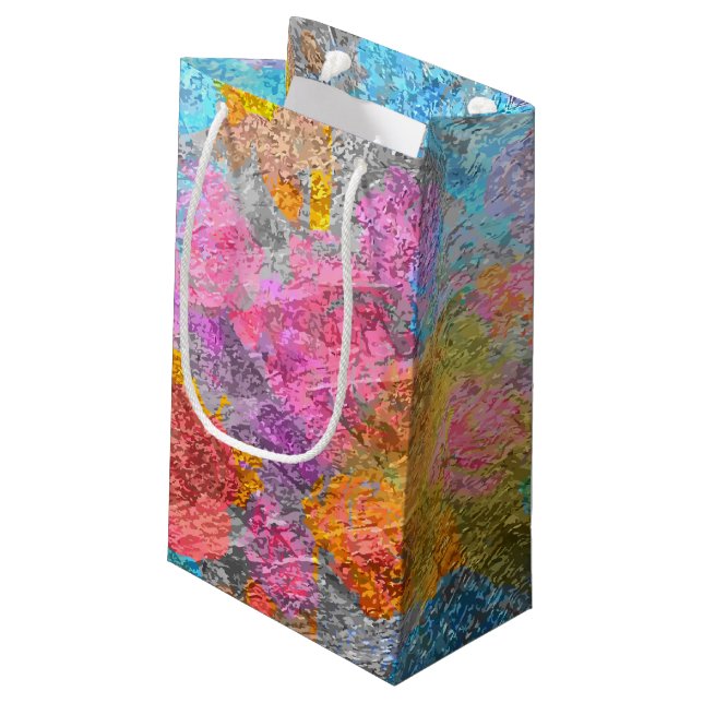 Petit Sac Cadeau Couleurs Abstraites (Dos Angle)
