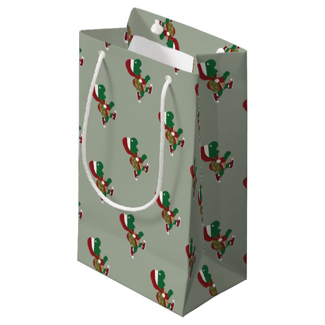 Petit Sac Cadeau Coureur de tortue de Noël (Devant Angle)