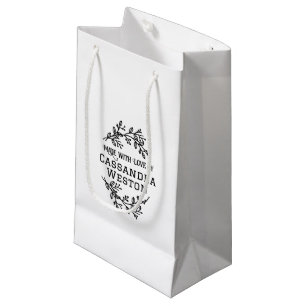 Petit Sac Cadeau Couronne de fleurs Berries “Fait avec amour par”