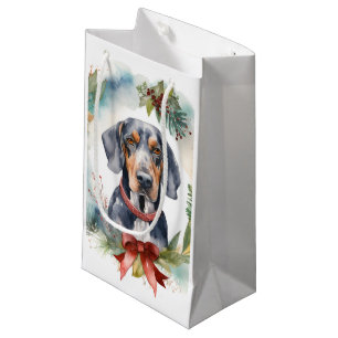 Petit Sac Cadeau Couronne de Noël de Bluetick Coonhound Chien festi