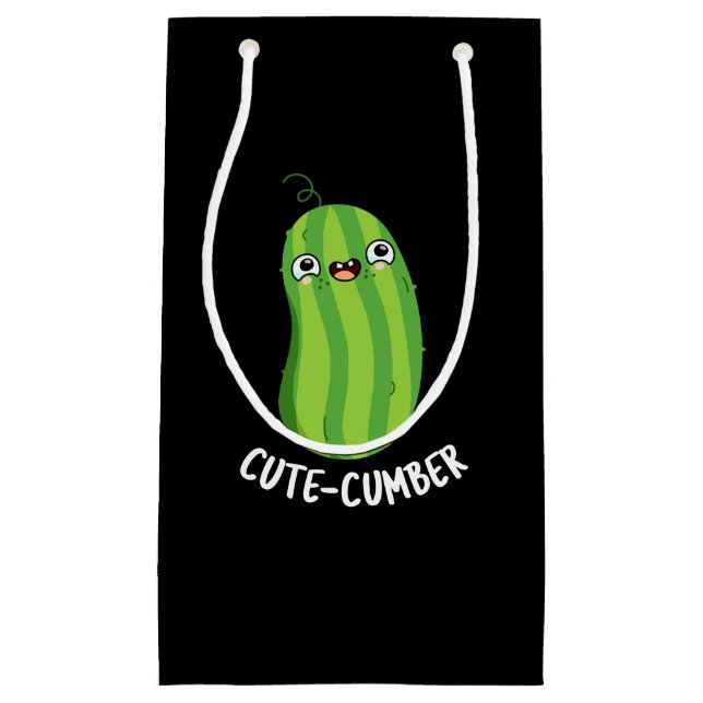 Petit Sac Cadeau Coutecumber Funny Concomber Pun Dark BG (Devant)