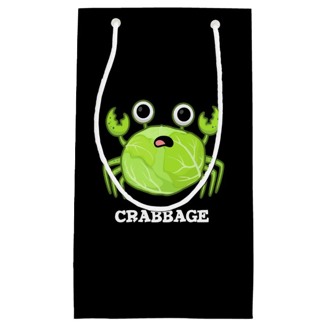 Petit Sac Cadeau Crabbage Funky Chou Crabe Pun Dark BG (Devant)