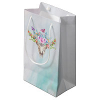 Crâne animal Boho avec papillons et fleurs