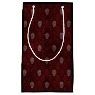 Petit Sac Cadeau Crânes victoriens tombés Rouge