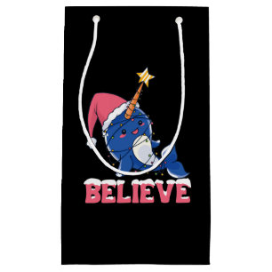 Petit Sac Cadeau Croyez Narwhal Noël Fée Lumières