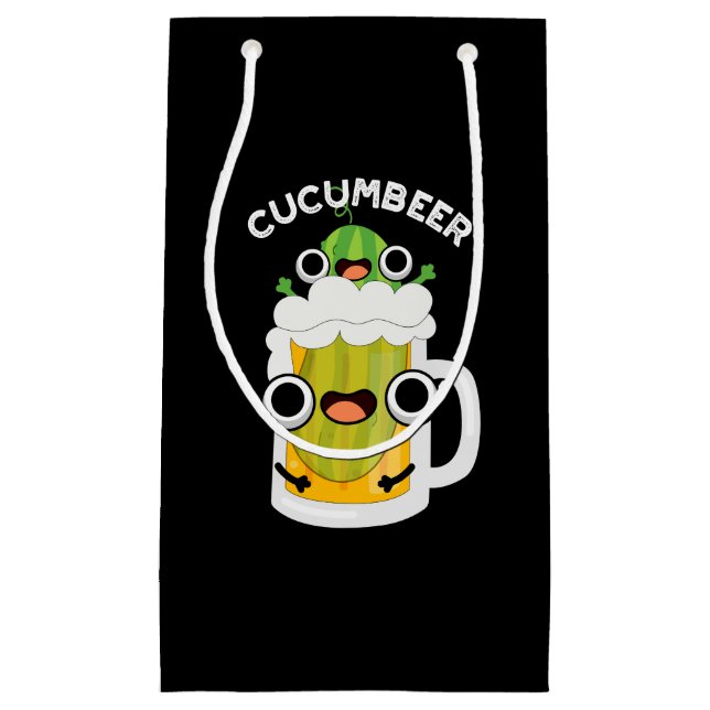 Petit Sac Cadeau Cucum-beer Funny Beer Pun Dark BG (Devant)