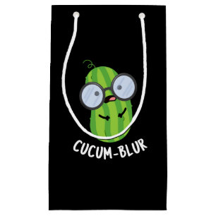 Petit Sac Cadeau Cucum-blur Funny Veggie Cucumber Pun Dark BG