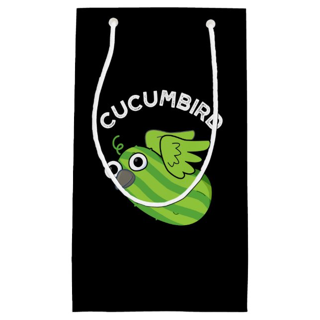Petit Sac Cadeau Cucumbird Funny Veggie Cucumber Pun Dark BG (Devant)