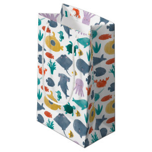 Petit Sac Cadeau Cute Aquarelle Océan Animaux Motif