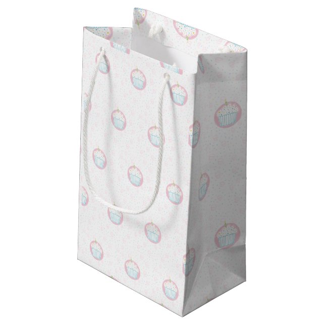 Petit Sac Cadeau Cute Birthday Cupcake with Candle (Dos Angle)