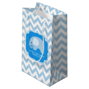 Petit Sac Cadeau Cute Blue Elephant Baby shower Boy Party Personnal