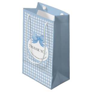 Petit Sac Cadeau Cute Blue En vichy Pique-Nique Imprimer Merci Favo