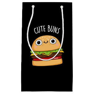 Petit Sac Cadeau Cute Buns Funny Burger Pun Dark BG