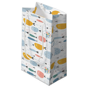 Petit Sac Cadeau Cute Doodle École de Motif de poisson