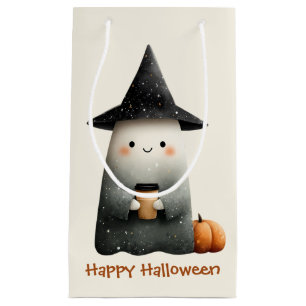 Petit Sac Cadeau Cute fantôme avec Halloween café