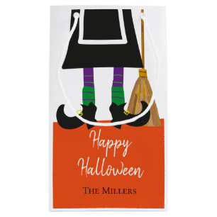 Petit Sac Cadeau Cute Happy Halloween Jambes sorcières Personnalisé