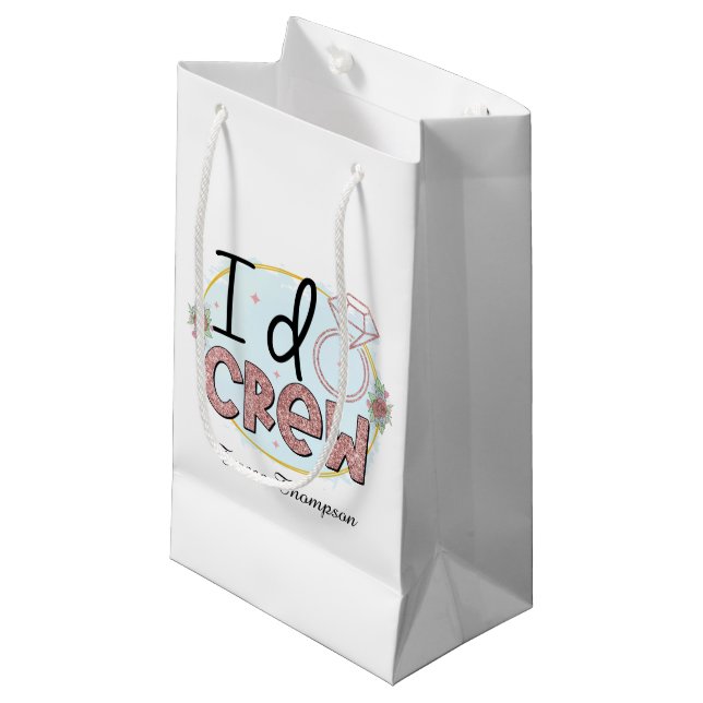 Petit Sac Cadeau Cute I do équipage personnalisable Mariage party (Devant Angle)